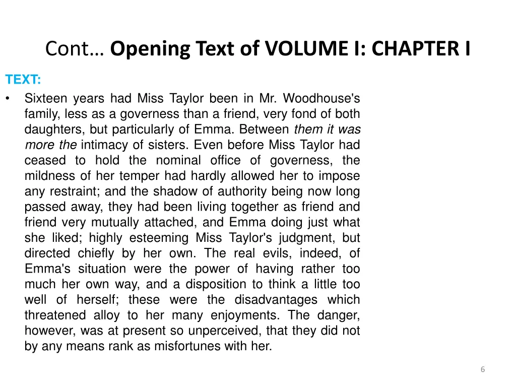 cont opening text of volume i chapter i