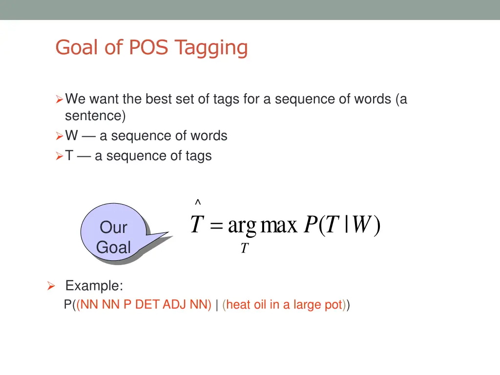 goal of pos tagging