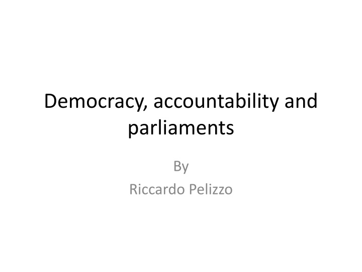 democracy accountability and parliaments