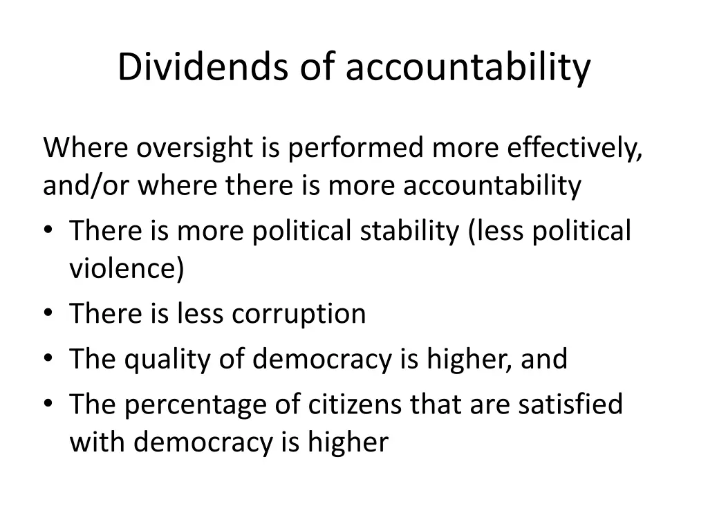 dividends of accountability