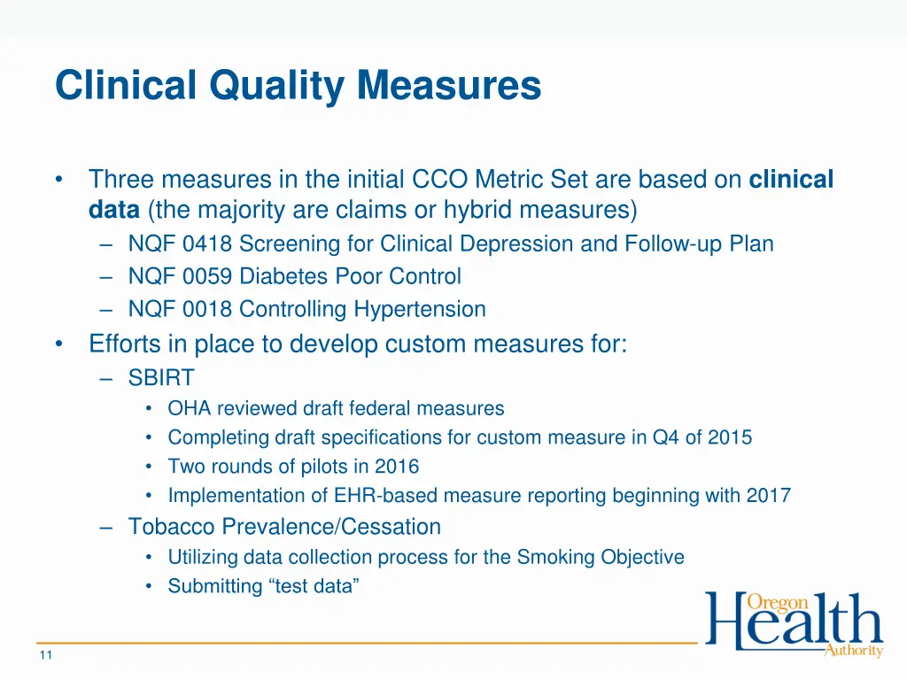 clinical quality measures