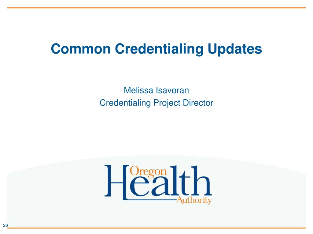 common credentialing updates