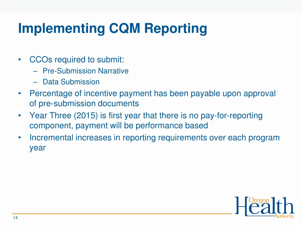 implementing cqm reporting