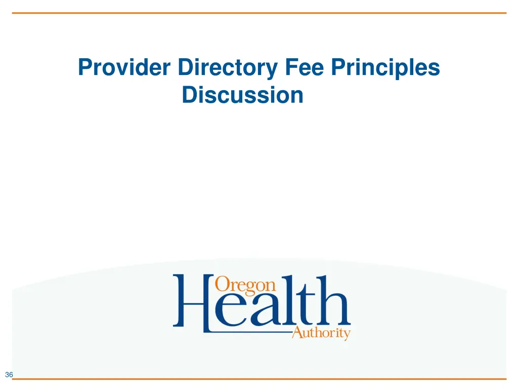 provider directory fee principles discussion