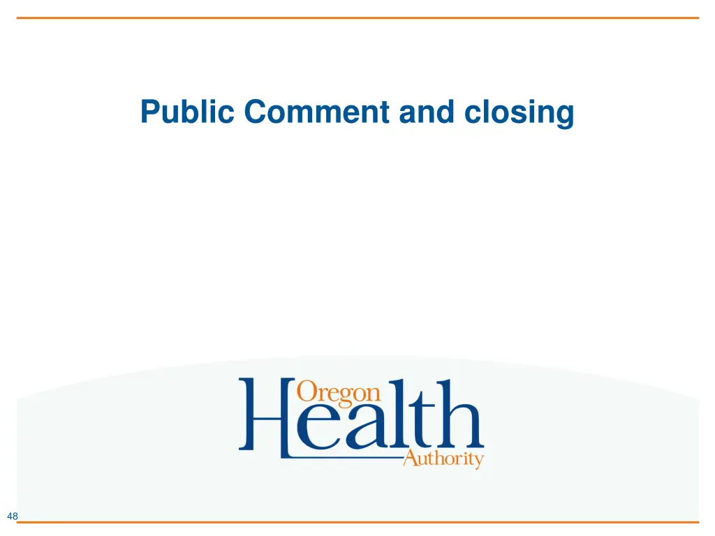 public comment and closing