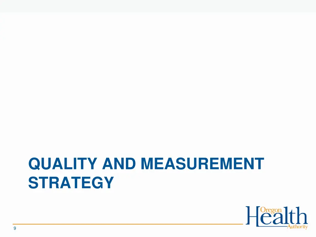 quality and measurement strategy