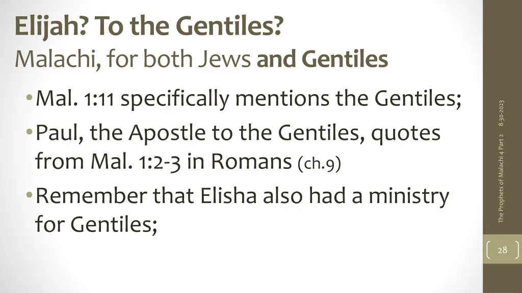 elijah to the gentiles malachi for both jews