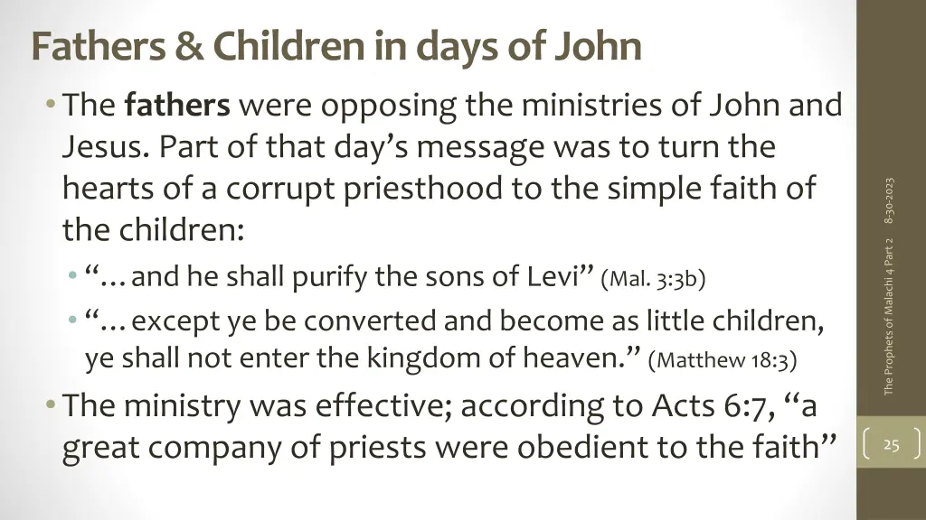 fathers children in days of john the fathers were