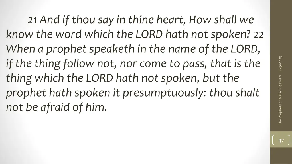 know the word which the lord hath not spoken