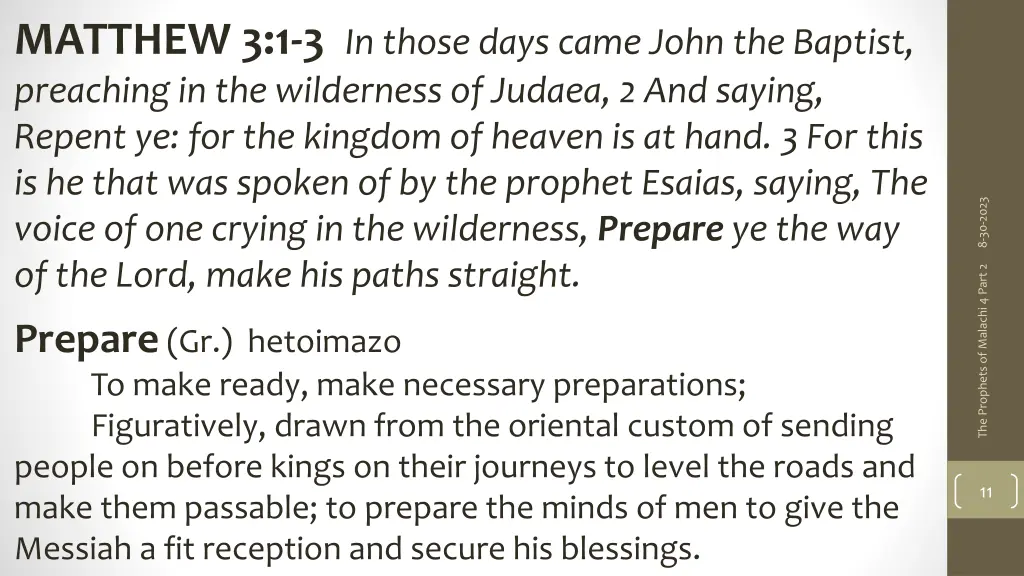 matthew 3 1 3 in those days came john the baptist