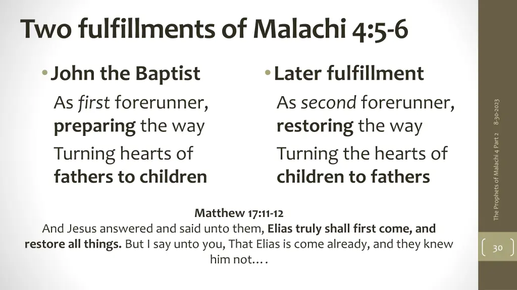 two fulfillments of malachi 4 5 6