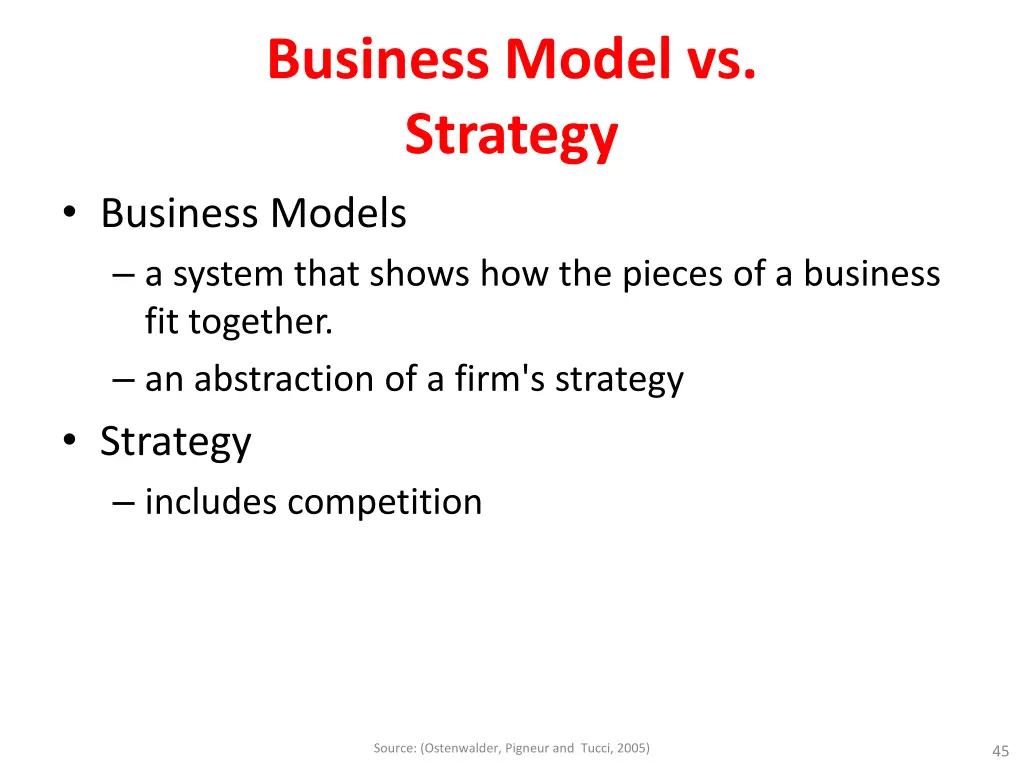 business model vs strategy business models