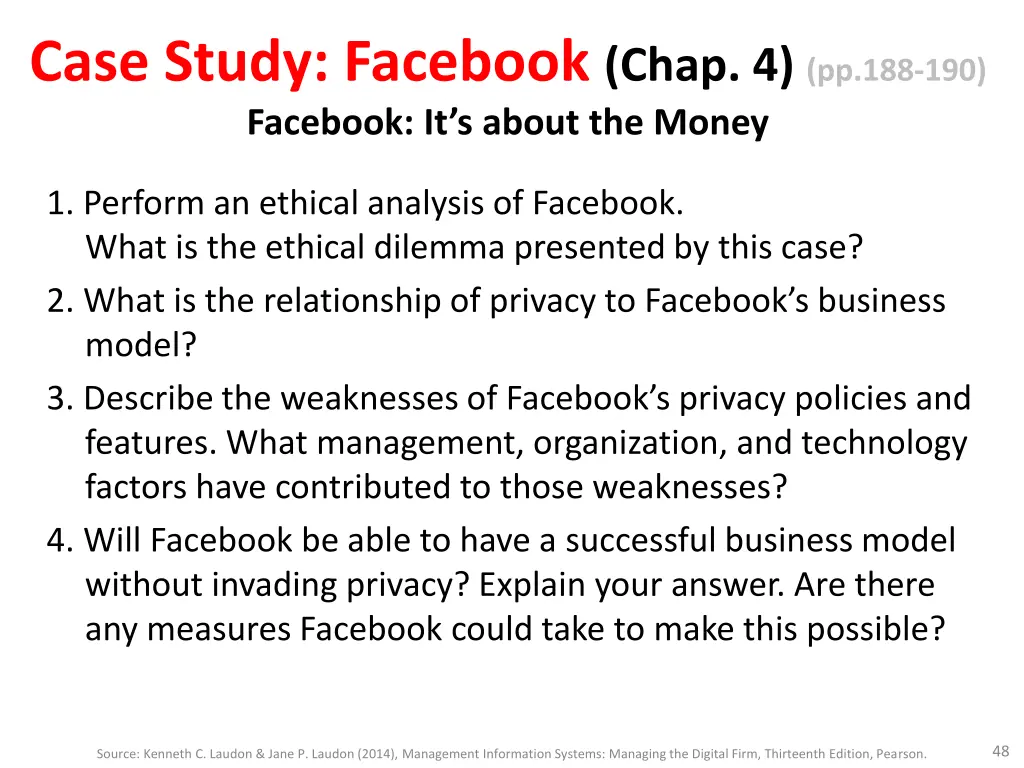 case study facebook chap 4 pp 188 190 facebook