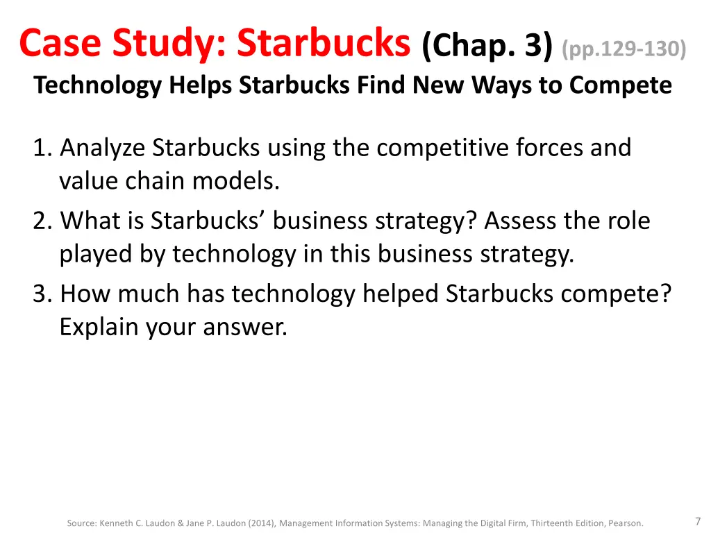 case study starbucks chap 3 pp 129 130 technology