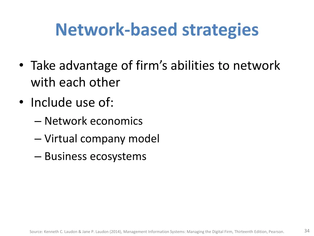 network based strategies