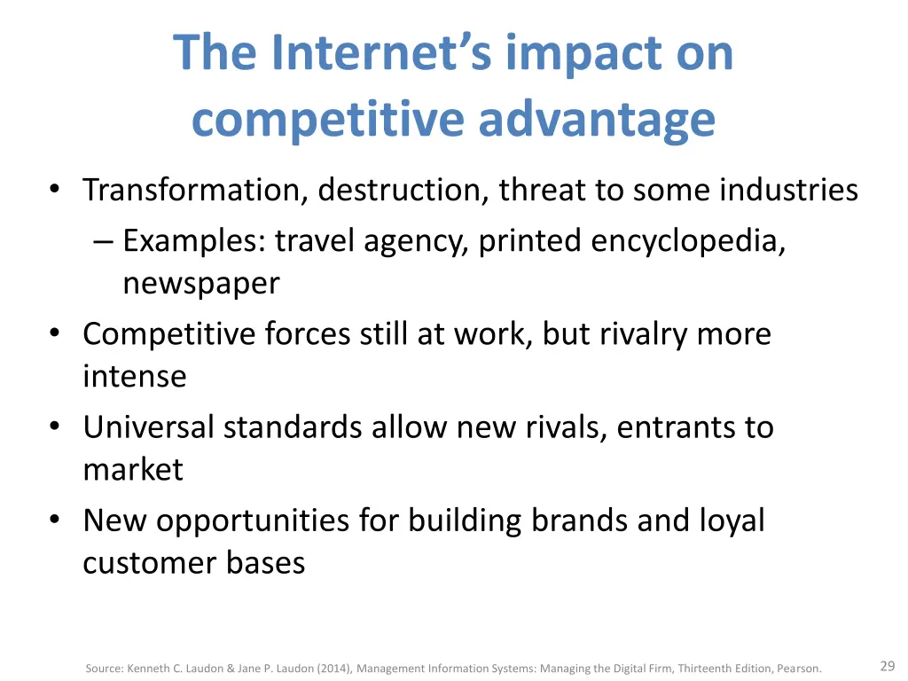 the internet s impact on competitive advantage