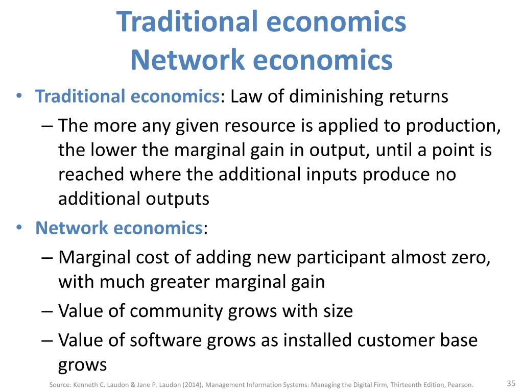 traditional economics network economics