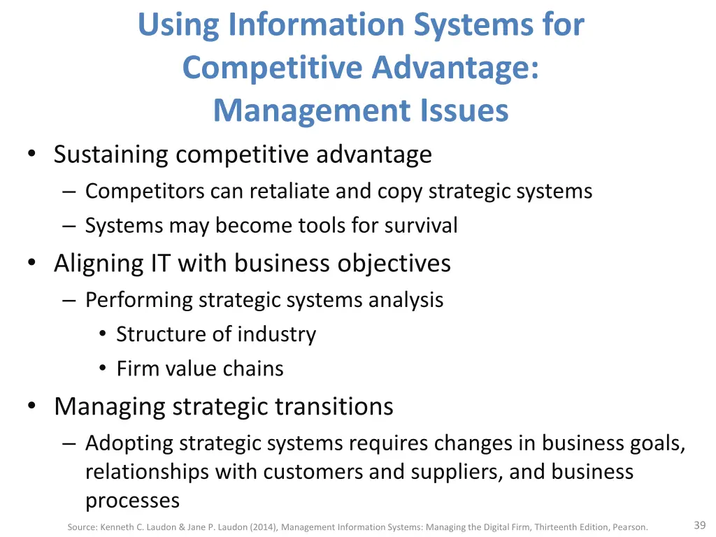 using information systems for competitive