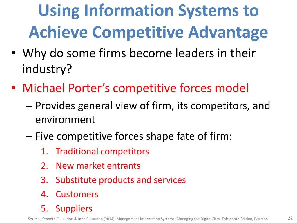 using information systems to achieve competitive