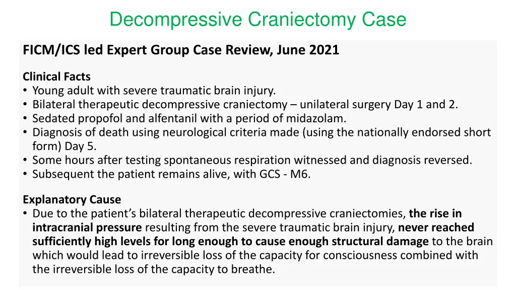decompressive craniectomy case