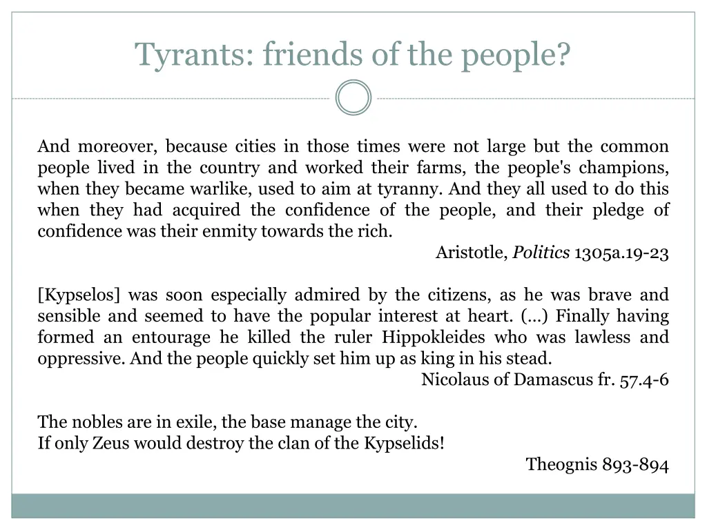 tyrants friends of the people