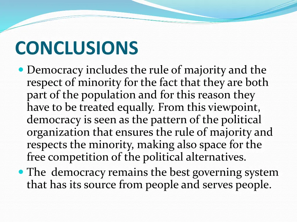 conclusions democracy includes the rule