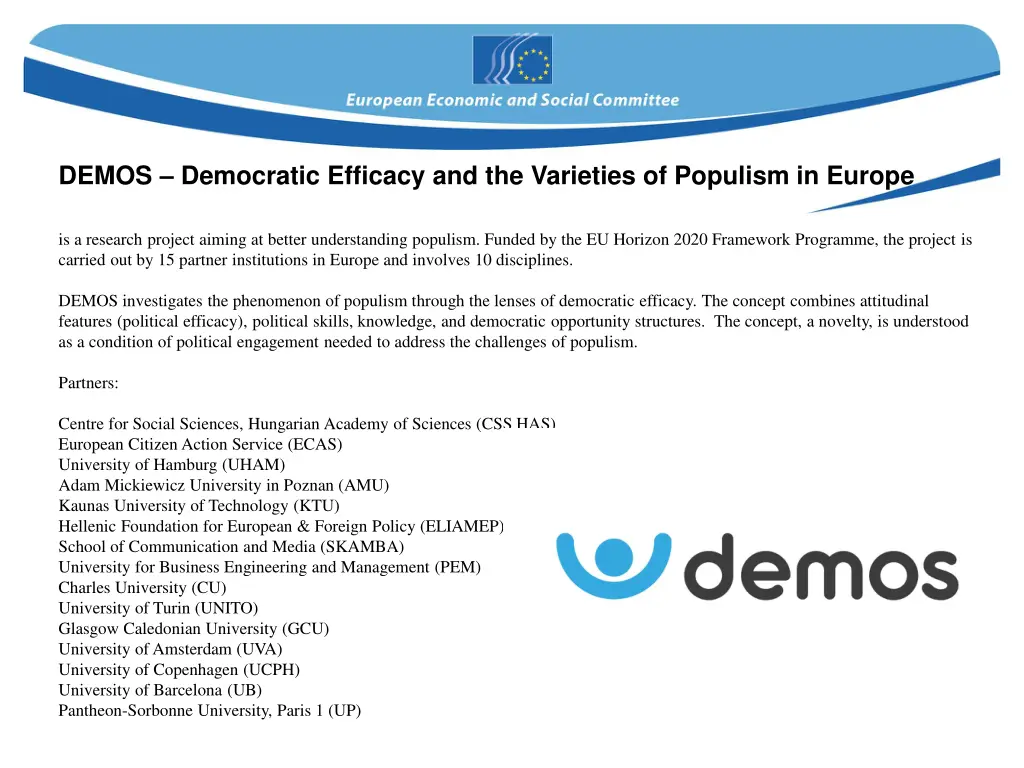 demos democratic efficacy and the varieties