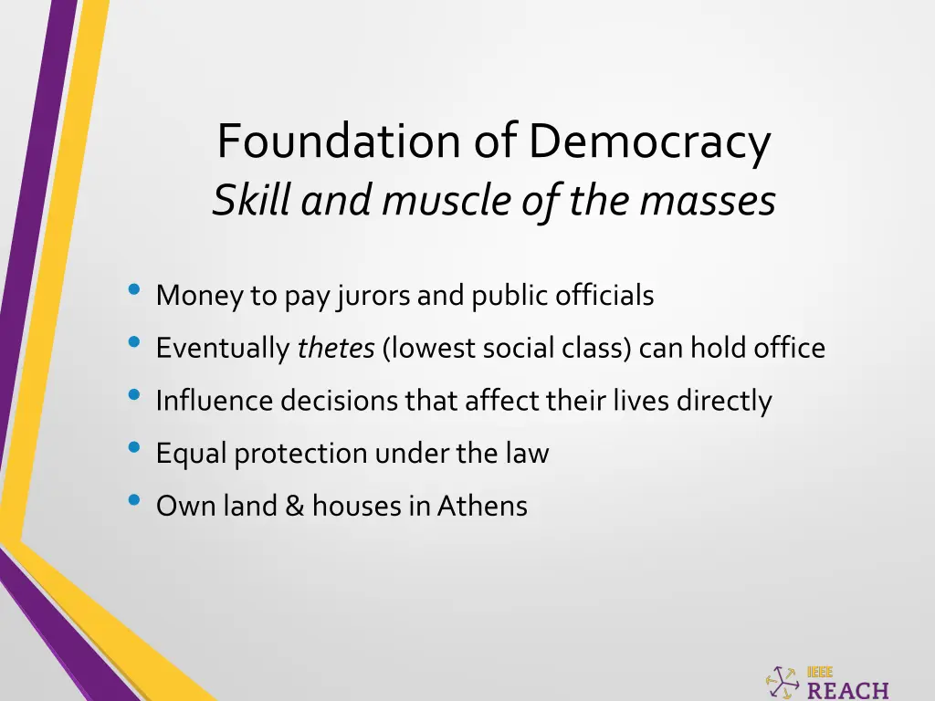 foundation of democracy skill and muscle