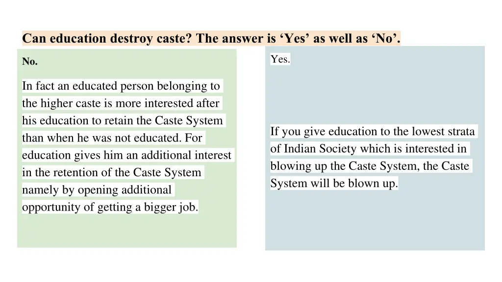 can education destroy caste the answer