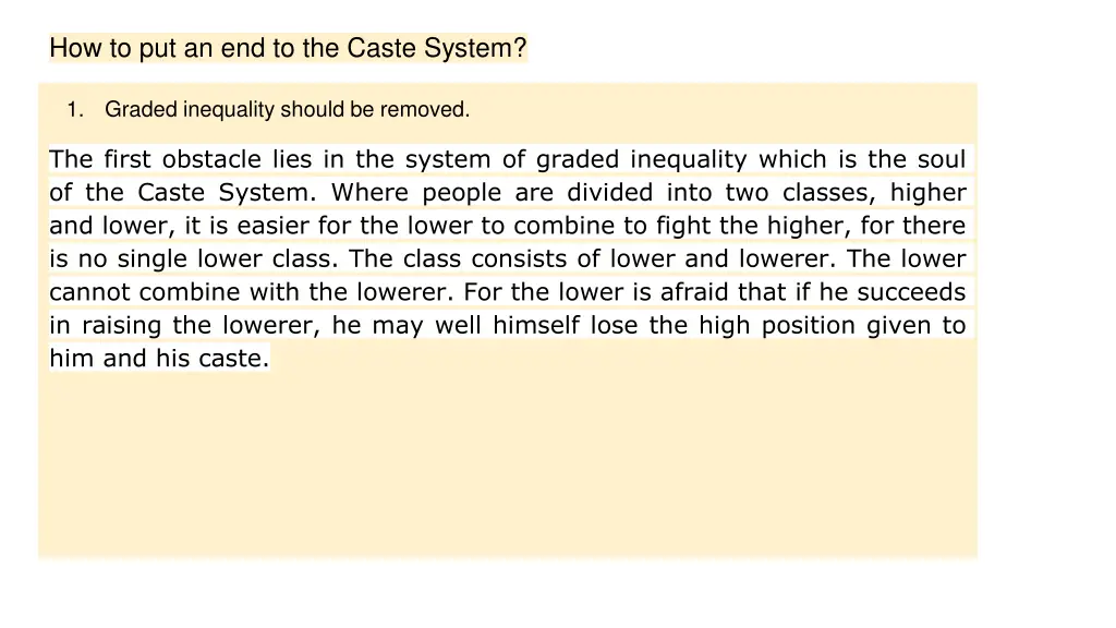 how to put an end to the caste system