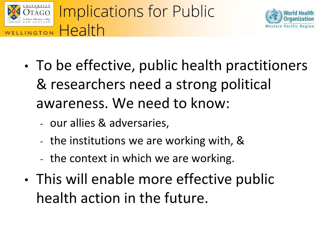 implications for public health