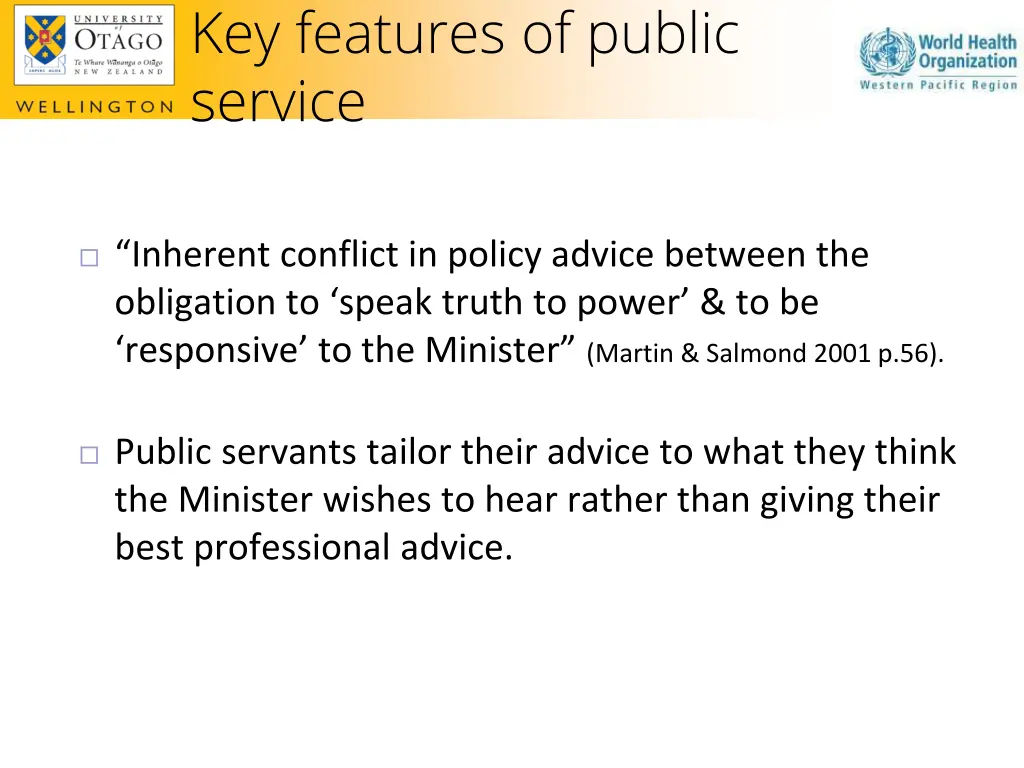 key features of public service