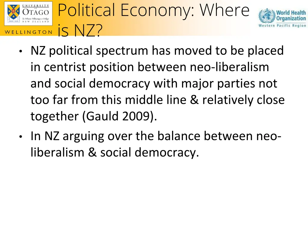 political economy where is nz nz political