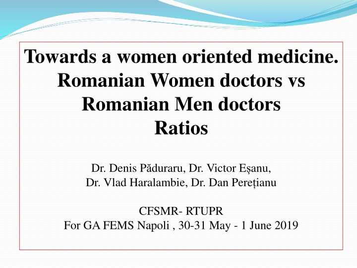 towards a women oriented medicine romanian women