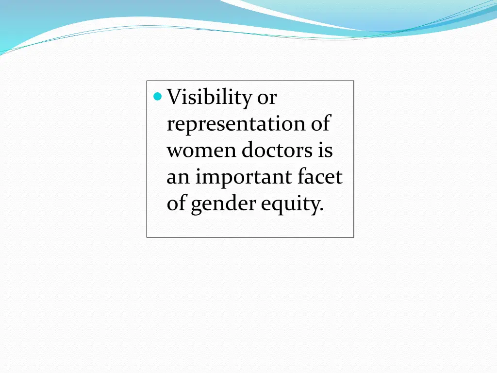 visibility or representation of women doctors