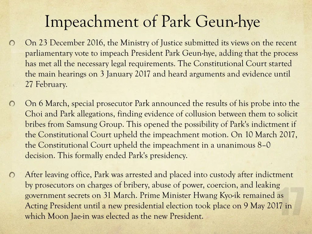 impeachment of park geun hye