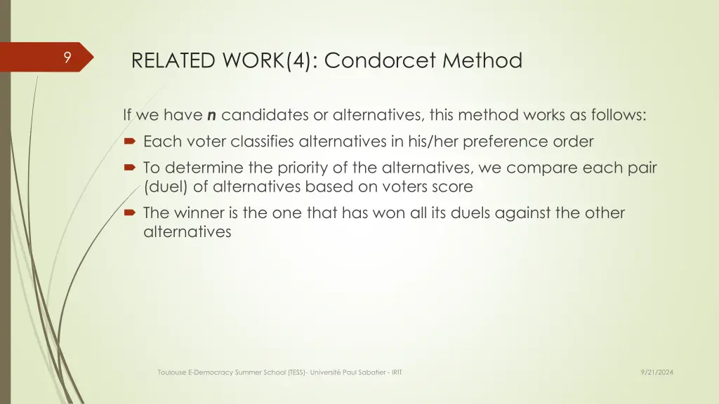 related work 4 condorcet method