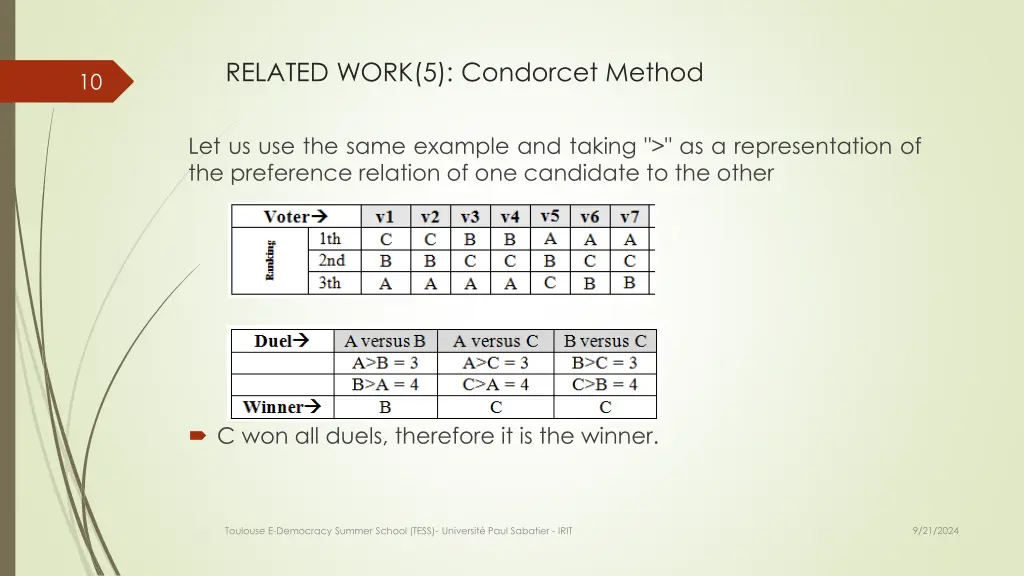 related work 5 condorcet method