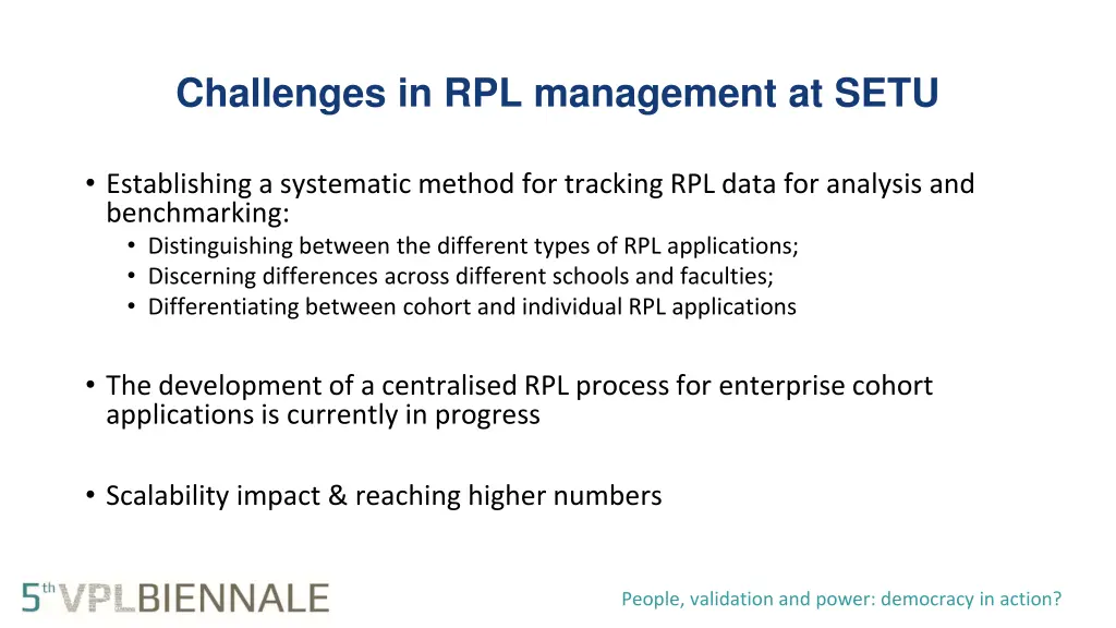 challenges in rpl management at setu