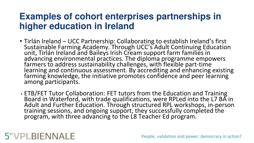 examples of cohort enterprises partnerships 2