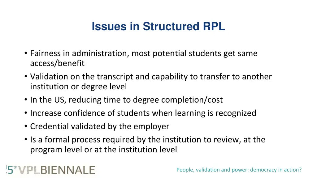 issues in structured rpl