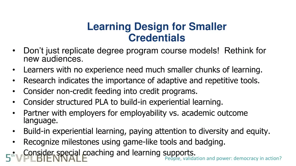 learning design for smaller credentials