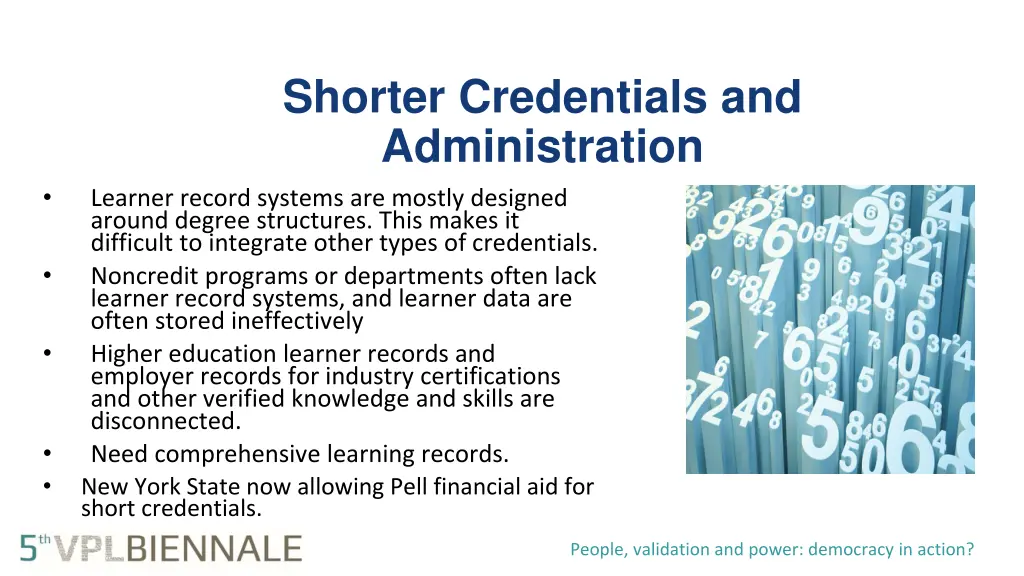 shorter credentials and administration