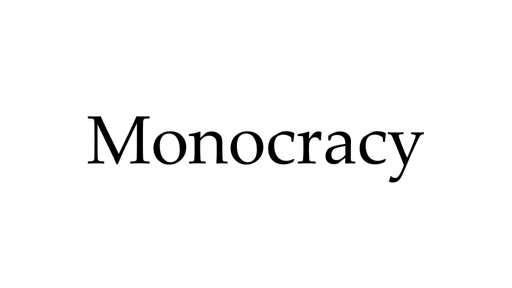 monocracy