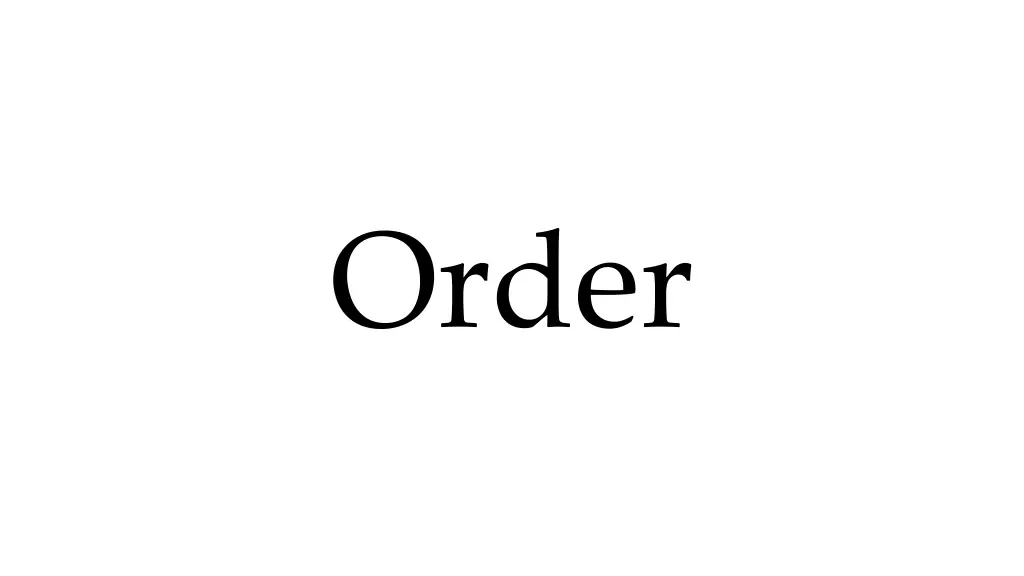 order