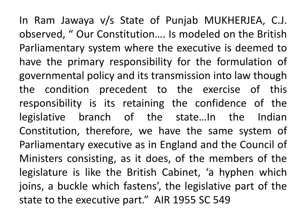 in ram jawaya v s state of punjab mukherjea