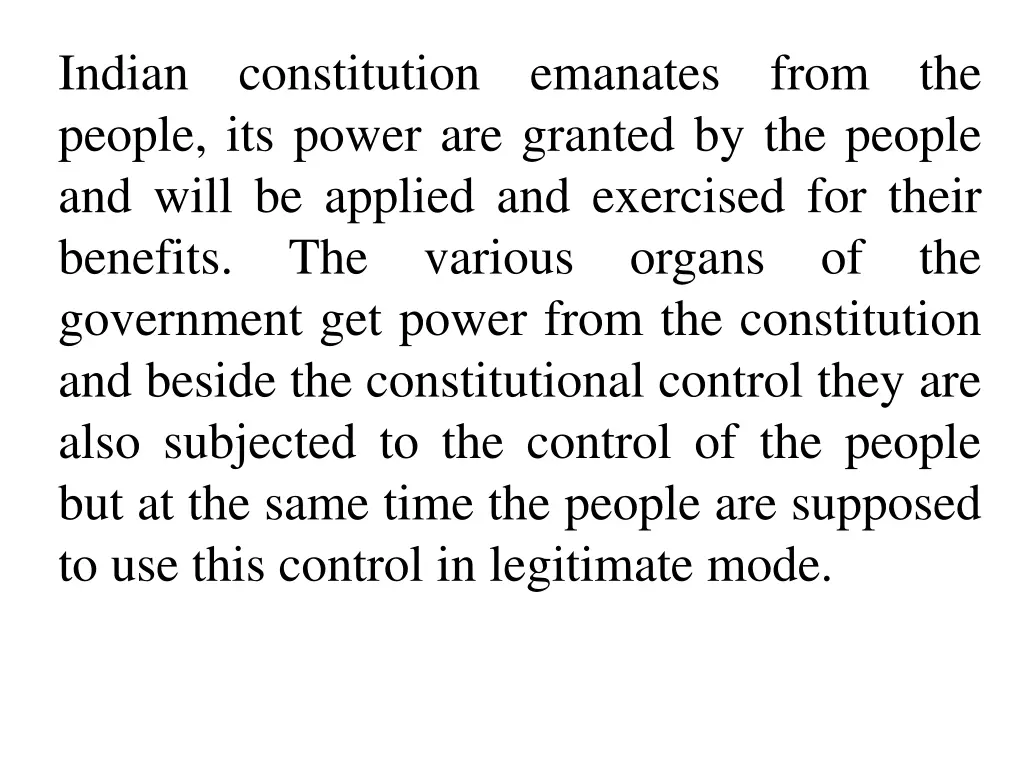 indian constitution emanates from the people