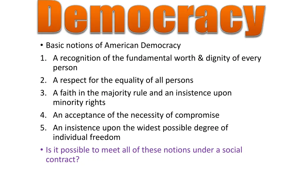 basic notions of american democracy