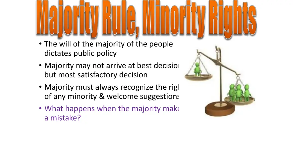 the will of the majority of the people dictates