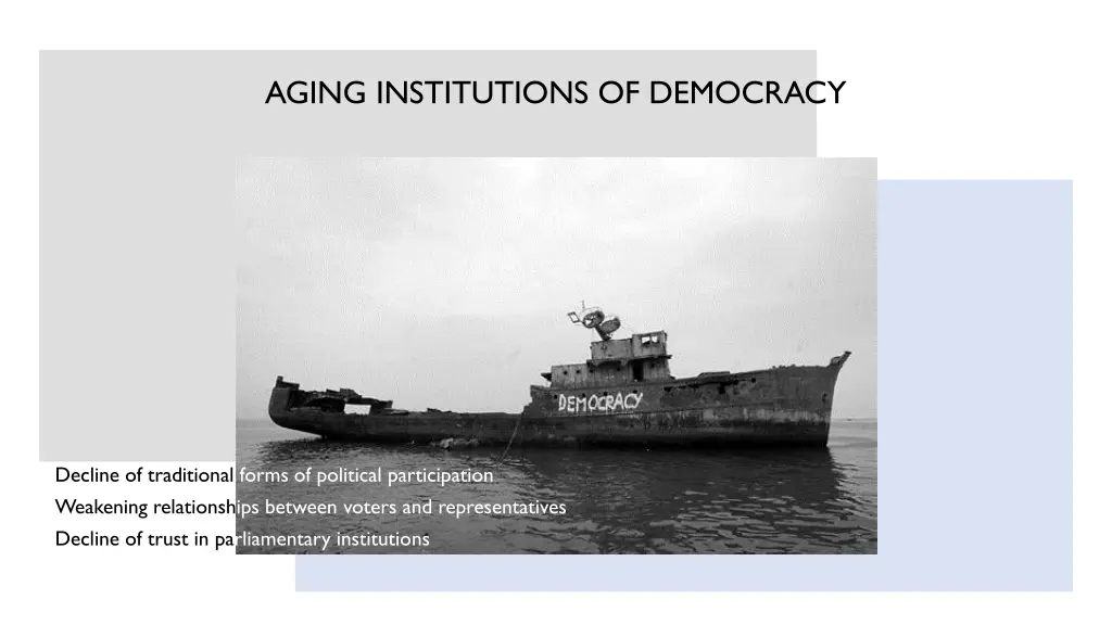 aging institutions of democracy